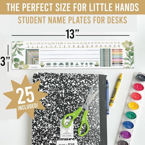 25 Colorful Desk Name Plates for Classroom - Classroom Name Tags for Desk, Desk Name Tags for Classroom, Student Name Tags for Desks, Student Name Plates for Desks Classroom, Name Plate for Desk Kids in Saudi Arabia