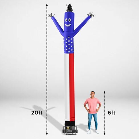 LookOurWay Air Dancers Wacky Waving Inflatable Tube Man Set - 20 Feet Tall Inflatable Dancing Man with Blower for Business Advertising - Red in Kuwait