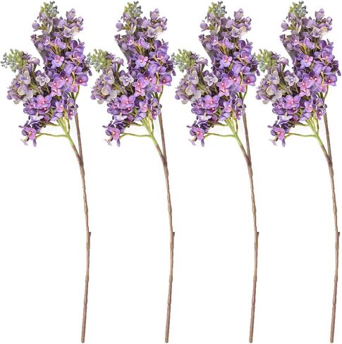 22" Artificial Lilac Flower Branch Real Touch Gradient Purple Fake Delphinium Antirrhinum Stem Flower for Wedding Bouquet Table Centerpieces Vase Floral Arrangement Home Decoration 2Pcs in Saudi Arabia