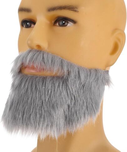Lusofie Brown Fake Beard Elasticity Fake Mustache Multipurpose Shrek Costume for Male Makeup Cosplay Halloween Party Supplies in Saudi Arabia