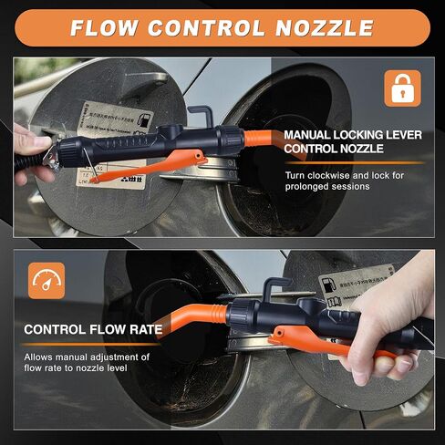 Portable Power Battery Pump, Portable Transfer Pump, Battery Powered, for Transferring Gasoline, Fuel Oil, Diesel and Water, 2.2 GPM, Manual Fuel Pump, Multi-Purpose Siphon Fuel Transfer Pump (Orange) in Saudi Arabia