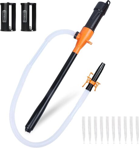 Portable Power Battery Pump, Portable Transfer Pump, Battery Powered, for Transferring Gasoline, Fuel Oil, Diesel and Water, 2.2 GPM, Manual Fuel Pump, Multi-Purpose Siphon Fuel Transfer Pump (Orange) in Saudi Arabia