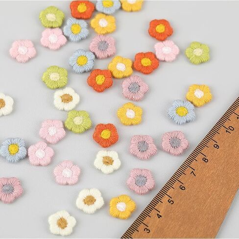 30pcs Hot Pink Daisy Flowers Embroidered Sew On Applique Floral Lace Patch Milk Fiber Sewing Trims Clothes Wedding Dress Craft DIY in Kuwait