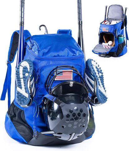 VIGEGARI | Baseball Bag Softball Bat Bag, Double-layer Baseball Backpack Adult with Gear Klip To Hold Baseball Glove, Baseball Essential Gear, Youth Baseball Bag for Boys, Girls, Baseball Accessories in Kuwait
