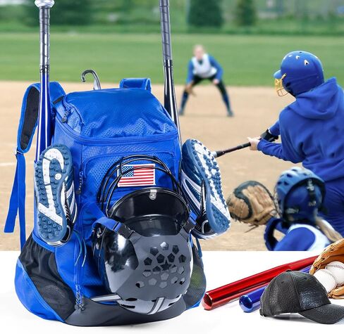 VIGEGARI | Baseball Bag Softball Bat Bag, Double-layer Baseball Backpack Adult with Gear Klip To Hold Baseball Glove, Baseball Essential Gear, Youth Baseball Bag for Boys, Girls, Baseball Accessories in Kuwait