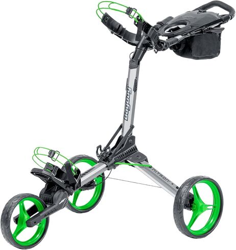 Bag Boy Nitron 3 Wheel Golf Push Cart, Easy 1 Step Open and Fold, Scorecard Console, Beverage Holder, Mobile Device Holder, Handle Mounted Parking Brake in Saudi Arabia