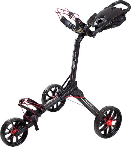 Bag Boy Nitron 3 Wheel Golf Push Cart, Easy 1 Step Open and Fold, Scorecard Console, Beverage Holder, Mobile Device Holder, Handle Mounted Parking Brake in Saudi Arabia