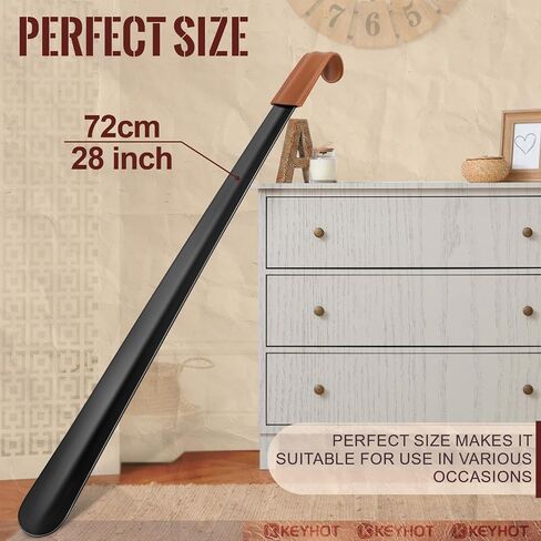 16.5 Inch Long Shoe Horn Metal - Long Handled Shoehorn Stainless Steel - 2 Pack Shoe Horns with Handle for Boots (Black) in Saudi Arabia