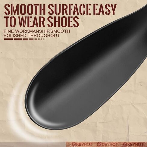 16.5 Inch Long Shoe Horn Metal - Long Handled Shoehorn Stainless Steel - 2 Pack Shoe Horns with Handle for Boots (Black) in Saudi Arabia