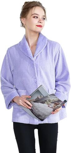 Loungees The Zermatt Drop Needle Plush Shawl Collar Bed Jacket in Kuwait