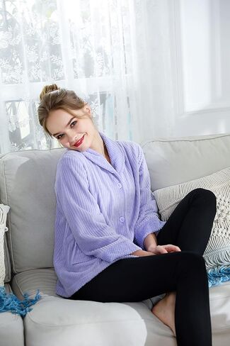 Loungees The Zermatt Drop Needle Plush Shawl Collar Bed Jacket in Kuwait