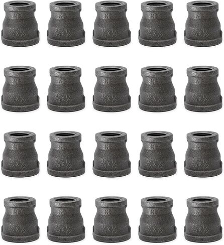 Iron Reducing Coupling, Home TZH Cast Malleable Iron Female Pipe Fitting Connector for Industrial Vintage Style DIY Project/Furniture/Shelving Decoration (10, 1"*1-1/4") in Saudi Arabia