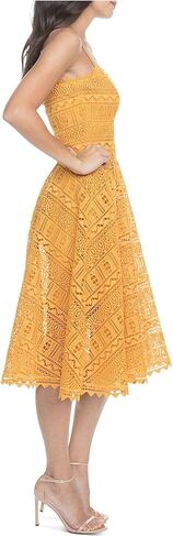 Dress the Population Women's Brenna Sleeveless Lace Fit & Flare Midi Dress in Saudi Arabia