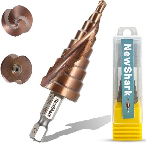 مجموعة لقم الثقب المتدرجة 3 قطع مترية مع حقيبة، ثقب مركزي تلقائي (4-12 مم/4-20 مم/4-32 مم)، ساق سداسية 1/4 بوصة تغيير سريع من الفولاذ المطلي بالتيتانيوم عالي السرعة للنحاس/الألومنيوم/الخشب/البلاستيك in Kuwait