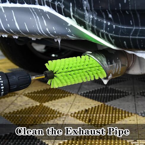 Wheel Brush, Soft Drill Wheel Cleaner Brush, Highly Dense and Durable Car Cleaning Brush for Wheels, Rims, Engines, Exhaust(1 Pack Drill Wheel Brush) in Kuwait