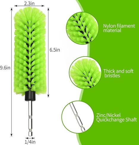 Wheel Brush, Soft Drill Wheel Cleaner Brush, Highly Dense and Durable Car Cleaning Brush for Wheels, Rims, Engines, Exhaust(1 Pack Drill Wheel Brush) in Kuwait