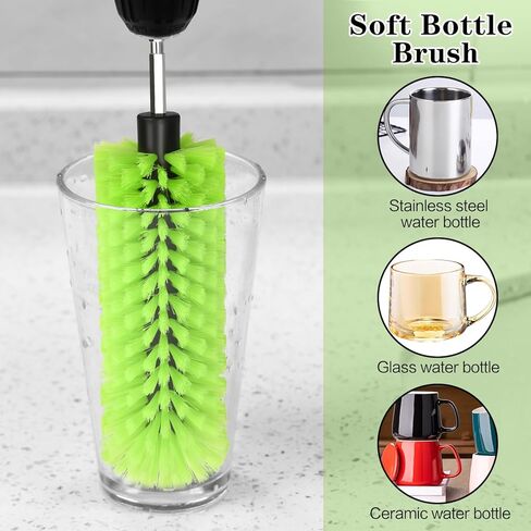 Wheel Brush, Soft Drill Wheel Cleaner Brush, Highly Dense and Durable Car Cleaning Brush for Wheels, Rims, Engines, Exhaust(1 Pack Drill Wheel Brush) in Kuwait