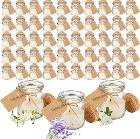 MTLEE 24 Pcs Jars Candle for Guests Wedding Candle Gift Natural Wax Candles with DIY Tag Cards for Bridesmaid Groomsman Baby Shower Party Favors Home Supply Decor (Lemon,Tangerine,Coconut Milk) in Saudi Arabia