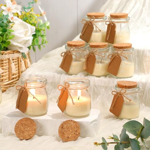 MTLEE 24 Pcs Jars Candle for Guests Wedding Candle Gift Natural Wax Candles with DIY Tag Cards for Bridesmaid Groomsman Baby Shower Party Favors Home Supply Decor (Lemon,Tangerine,Coconut Milk) in Saudi Arabia