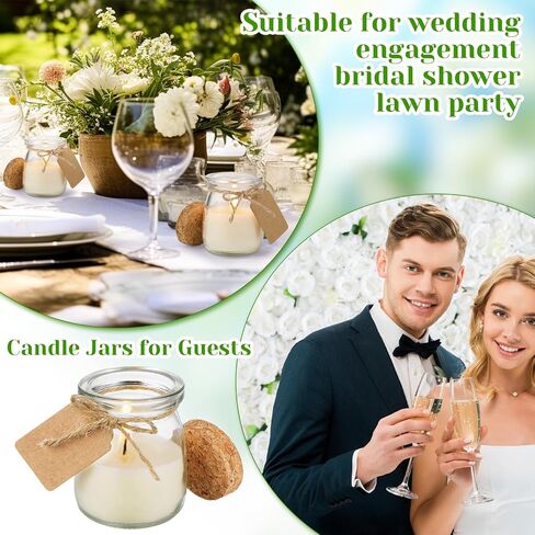 MTLEE 24 Pcs Jars Candle for Guests Wedding Candle Gift Natural Wax Candles with DIY Tag Cards for Bridesmaid Groomsman Baby Shower Party Favors Home Supply Decor (Lemon,Tangerine,Coconut Milk) in Saudi Arabia