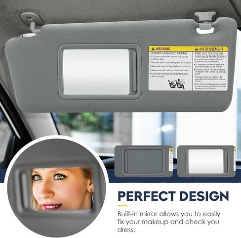 Left Driver Side Sun Visor Without Light Fit for Toyota Tacoma 2005 2006 2007 2008 2009 2010 2011 2012, Replace for 74320-04181-E1 (Beige) in Saudi Arabia