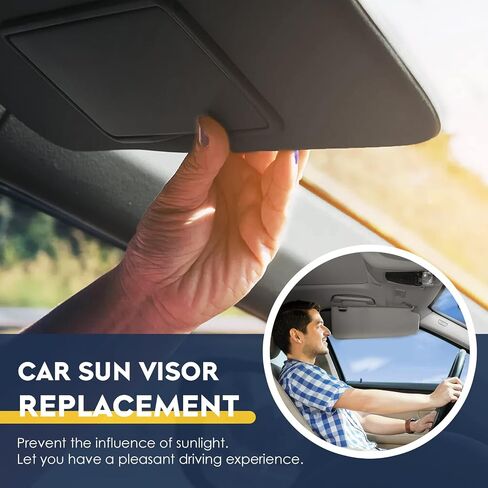 Left Driver Side Sun Visor Without Light Fit for Toyota Tacoma 2005 2006 2007 2008 2009 2010 2011 2012, Replace for 74320-04181-E1 (Beige) in Saudi Arabia