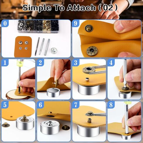507PCS Snap Fasteners Kit, 15mm Leather Snap Fasteners Kit, Sewing Snaps, 304 Stainless Steel Button Snaps Press Studs with 6 Setter Tools, 5 Color Leather Snaps for Clothes, Jackets, Bracelets, Bags in Saudi Arabia