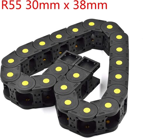 Plastic Drag Chain Cable Carrier Open Type with End Connectors R125 35 x 75mm L1000mm for Electrical CNC Router Machines in Saudi Arabia