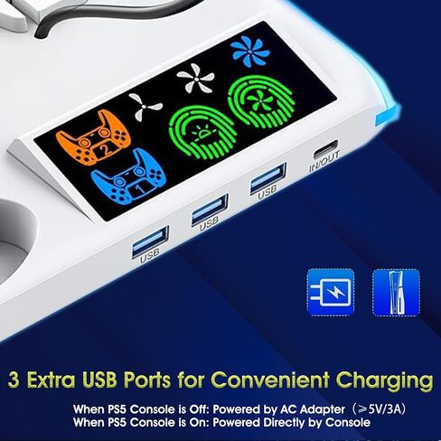 PS5 Wall Mount Kit with Charging Station for PS5 All Models, PS5 Slim Consoles, PS5 Wall Shelf Stand Holder Compatible with Playstation 5, Dual Controller Charger and Headphone Hanger in Saudi Arabia