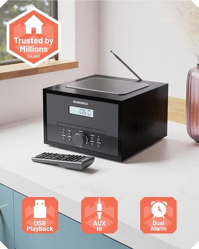 نظام ستيريو بلوتوث 5.2 للمنزل | مشغل أقراص مضغوطة قوي بقدرة 60 وات مع مكبرات صوت ستيريو مدمجة وجهاز تحكم عن بعد | تشغيل USB وAUX، | راديو FM، 30 إعدادًا مسبقًا، هيكل خشبي | أوككاستل HIFI500 in Kuwait