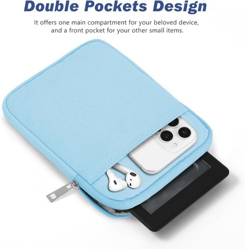 6-7" Padded Sleeve for 7" Kindle Colorsoft Signature Edition and All-New Kindle Paperwhite, Protective Sleeve Pouch Bag Carrying Case for 6" Kindle/Kindle Oasis/Kobo E-Reader, Papaver Rhoeas in Kuwait