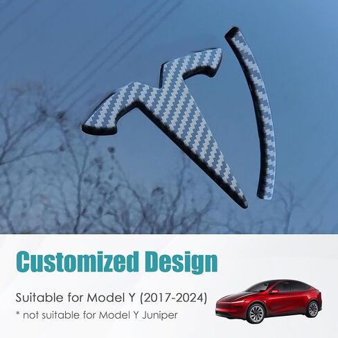 ملصقات شعار Powlamks Model Y، ملحقات شعار أسود لامع (أسود لامع موديل Y in Kuwait