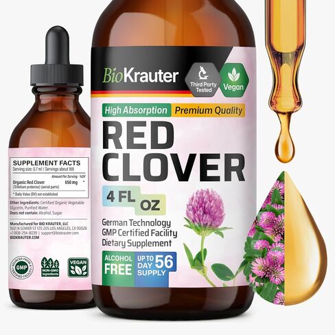 Red Clover Tincture - Red Clover Extract - Liquid Supplement for Women's Support - Alcohol and Sugar Free - Vegan Drops 2 Fl.Oz. in Saudi Arabia