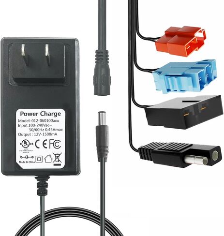 6Volt &12Volt & 24Volt Multi-Function Charger for Battery Powered Kid's Ride On Toys Car,6V&12V&24V Power Adapter for Power Wheels Electric Vehicle,LED Lights,Universal (12V) in Saudi Arabia