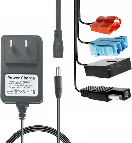 6Volt &12Volt & 24Volt Multi-Function Charger for Battery Powered Kid's Ride On Toys Car,6V&12V&24V Power Adapter for Power Wheels Electric Vehicle,LED Lights,Universal (12V) in Saudi Arabia