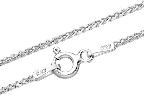 Italian Wheat Chain Sterling Silver 1mm Thin Necklace for Girls 18'', 20'', 22" in Saudi Arabia