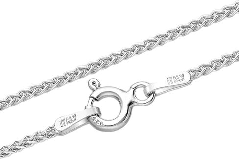 Italian Wheat Chain Sterling Silver 1mm Thin Necklace for Girls 18'', 20'', 22" in Saudi Arabia