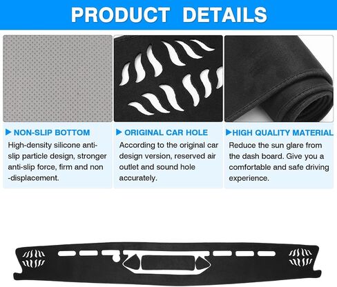 Autorder Dashboard Cover Mat for 2014-2023 Jeep Cherokee Accessories Dash Cover Flannel Dash Mat Sunshade Glare UV Rays Protector (Not Fit Grand Cherokee) in Saudi Arabia