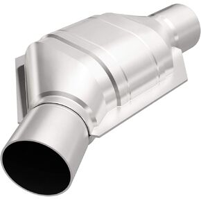 MagnaFlow Universal Catalytic Converter Standard Grade Federal/EPA Compliant 91076 - Stainless Steel 2.5in Inlet/Outlet Diameter, 11.5in Overall Length, No O2 Sensor - Standard Grade Replacement
