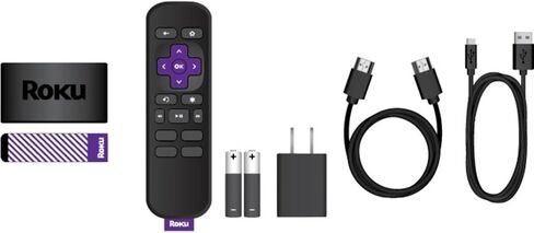 روكو اكسبريس | جهاز بث HD Roku مع جهاز تحكم عن بعد بسيط (بدون عناصر تحكم في التلفزيون)، تلفزيون مباشر ومجاني in Kuwait