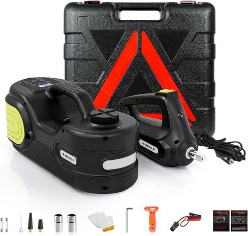 E-HEELP Electric Car Jack 5 ton Powerful Hydraulic Car Lift Jack Portable economical Durable and Easy-to-use Emergency car kit for Car Repair Vehicle Maintenance Roadside Assistance Use in Saudi Arabia