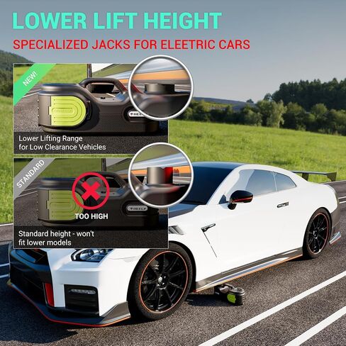 E-HEELP Electric Car Jack 5 ton Powerful Hydraulic Car Lift Jack Portable economical Durable and Easy-to-use Emergency car kit for Car Repair Vehicle Maintenance Roadside Assistance Use in Saudi Arabia