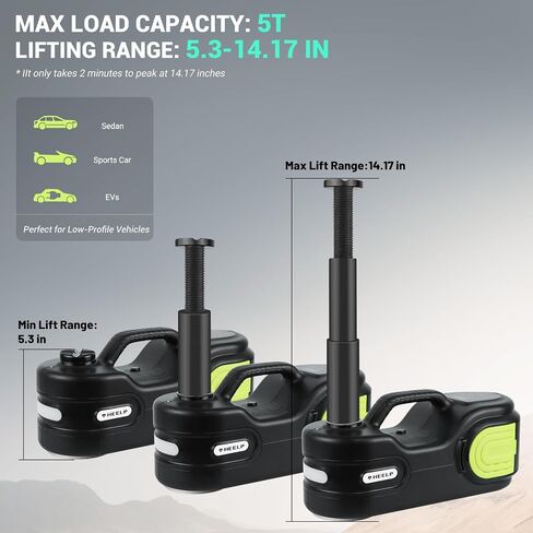 E-HEELP Electric Car Jack 5 ton Powerful Hydraulic Car Lift Jack Portable economical Durable and Easy-to-use Emergency car kit for Car Repair Vehicle Maintenance Roadside Assistance Use in Saudi Arabia