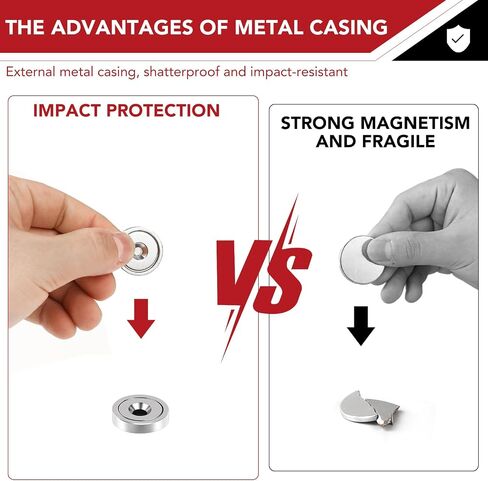 TOP MAGNETS Strong Magnets, 65LBS Rare Earth Magnets with Screws and Iron Sheets, Black 10Pack Neodymium Magnets for Door,Tool Room,Workplace and Wall Mounting in Saudi Arabia