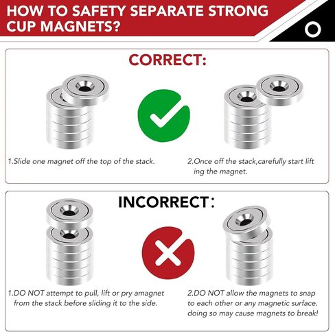 TOP MAGNETS Strong Magnets, 65LBS Rare Earth Magnets with Screws and Iron Sheets, Black 10Pack Neodymium Magnets for Door,Tool Room,Workplace and Wall Mounting in Saudi Arabia