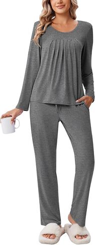 Ekouaer Pajamas for Women Set Soft Sleepwear Fall Long Sleeve Top With Pants Comfy 2 Piece Pjs Loungewear in Saudi Arabia