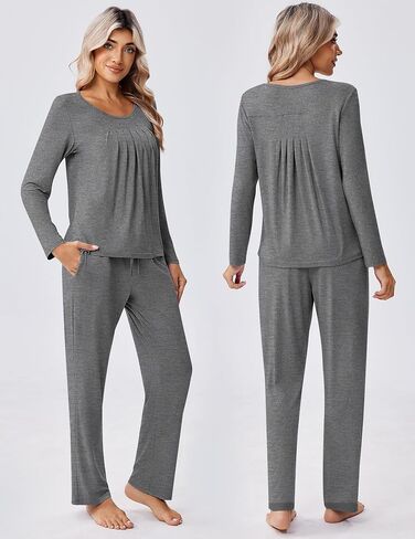 Ekouaer Pajamas for Women Set Soft Sleepwear Fall Long Sleeve Top With Pants Comfy 2 Piece Pjs Loungewear in Saudi Arabia