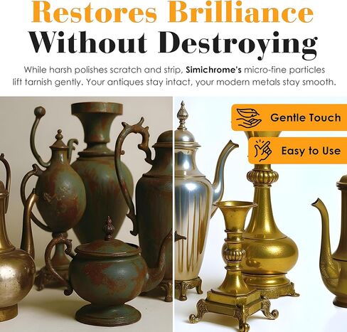 علبة تلميع جميع المعادن من مجموعة Rosenthal Simichrome مع قطعة قماش تلميع من الكروم وتلميع المعادن 250 جرام (علبة 250 جرام مع قطعة قماش واحدة) in Kuwait