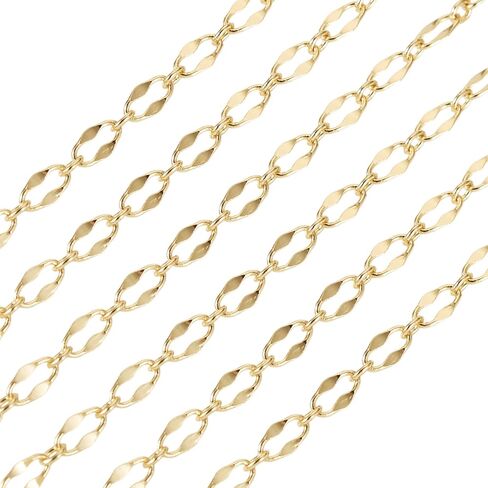 Craftdady 5M 14K Gold Filled Heart Link Chains 5x3.5mm Soldered Brass Bracelet Necklace Designer Chains Simple Chain Gold Chain Necklace Collection for Men Women DIY Jewelry Making in Saudi Arabia
