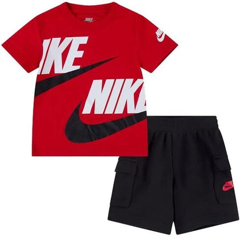 Nike Boy's Sportswear T-Shirt and Cargo Shorts Set (Toddler/Little Kids) Black 5 Little Kid in Saudi Arabia